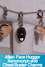 Alien Face Hugger Xenomorph and Chest Buster Charms