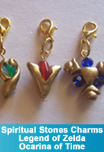Spiritual Stones Charms: Kokiri’s Emerald, Goron’s Ruby, and Zora Sapphire- Legend of Zelda OoT