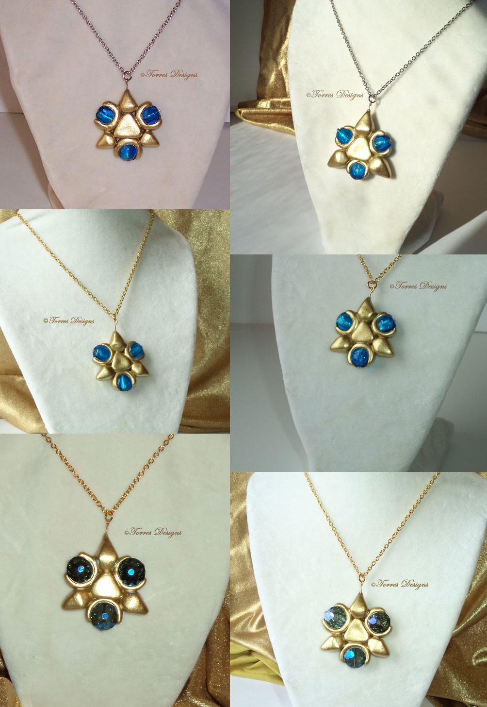 Zora Sapphire Pendant Gold Tone Necklaces Legend of Zelda – Twilight Princess