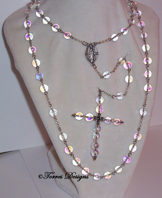 Iridescent Rosary and Large Cross