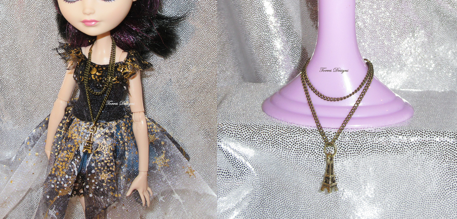 Eiffel Tower Necklace Custom made Doll Jewelry