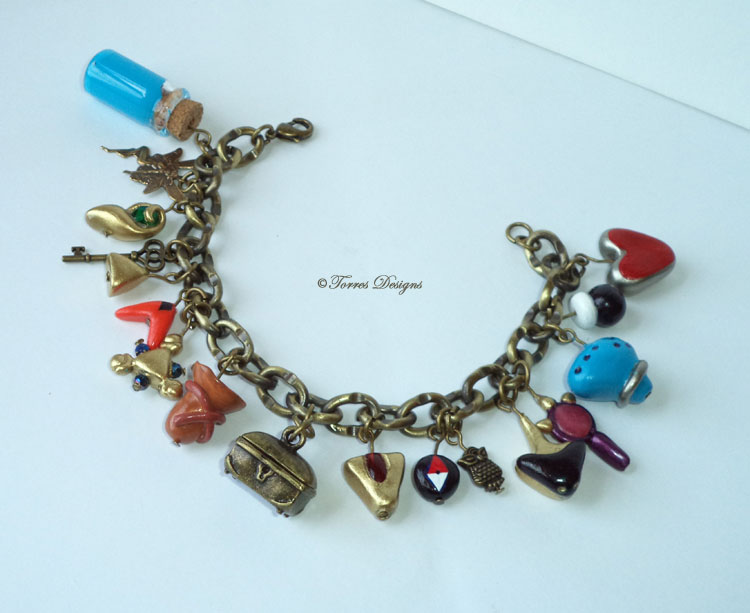 Ocarina of Time Charm Bracelet in Antique Gold tone #2 Legend of Zelda
