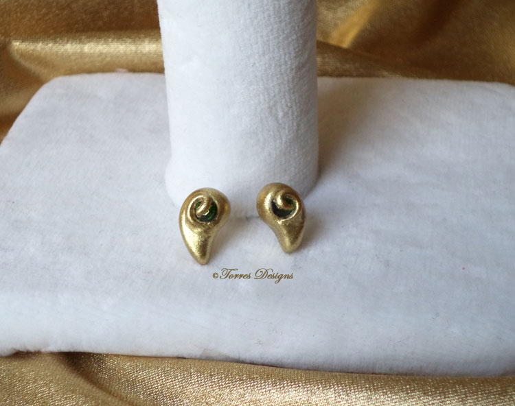 Kokiri Emerald 14K Gold Post Earrings Swarovski Crystal Elements and 14K Gold Post and Backings Legend of Zelda – Ocarina of Time