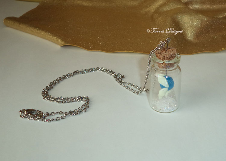 Navi Fairy in a Glass Bottle Pendant Necklace Legend of Zelda – Ocarina of Time
