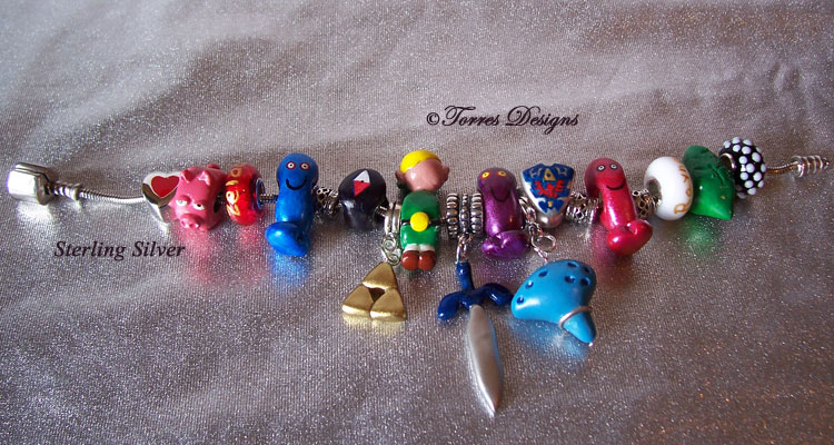 1st Sterling Silver Pandora Style Charm Bracelet Legend of Zelda – Ocarina of Time and Wind Waker